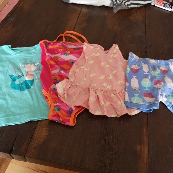⭐️5/$20 4pc 6mo baby girl clothing bundle top bathing suit - Picture 1 of 12